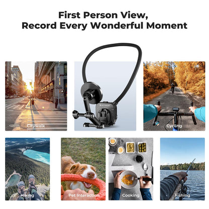 K&F Concept Magnetic Chest Mount / Neck Bracket with 360° / 180° Rotation for Smartphones and GoPro DJI Insta360 Action Cameras - POV Point of View Recording, Hands-Free Vlogging, Video Content Creation | KF31-116 SKU-2288