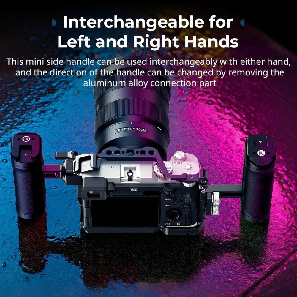 SmallRig Lightweight Mini Side Handle Kit Camera Cage Accessory with NATO Clamp, 1/4"-20 Mounts, Cold Shoe & Anti-Slip Grip for DSLR and Mirrorless Camera Rigs | 5532