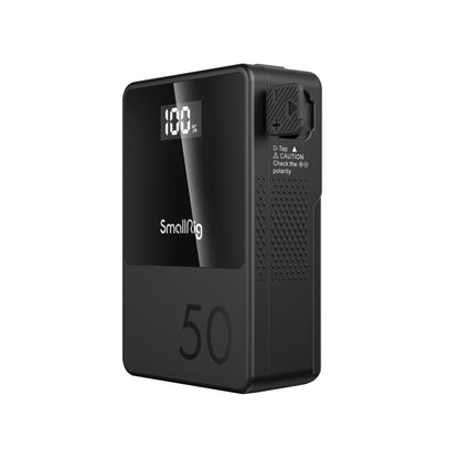 SmallRig VB50 Mini V Mount Battery (50Wh) with Safe & Fast Bi-Directional Charging, Multiple Interfaces & OLED Display for Cameras, Camcorders, Drones, Gimbals, Phones, Tablets, Laptops, Video Lights & Field Monitors | 3579 Black