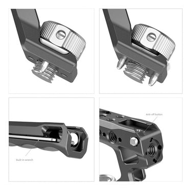 SmallRig Ergonomic Universal ARRI Locating Handle Comfortable Grip  with 15mm Rod Clamp, Built-in Magnet, Anti-off Designed and Anti-Twist Screw, 3 Shoe mounts 1/4"-20 & 3/8"-16 Threaded Holes for ARRI Cold Shoe Mount 2165C