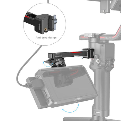 SmallRig Monitor Mount with NATO Clamp, Top & Bottom Shoe Mounts, 1.5kg Load Capacity and Tilt-Adjustable Thumbscrew Mount for DJI RS 2 & RSC 2 Gimbals 3026B