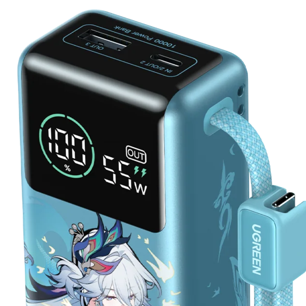 UGREEN x Honkai: Star Rail Nexode Pro 10000mAh 55W Fast Charging Power Bank w/ Built-in USB-C Cable, Smart Display, CCC Certified | PB727