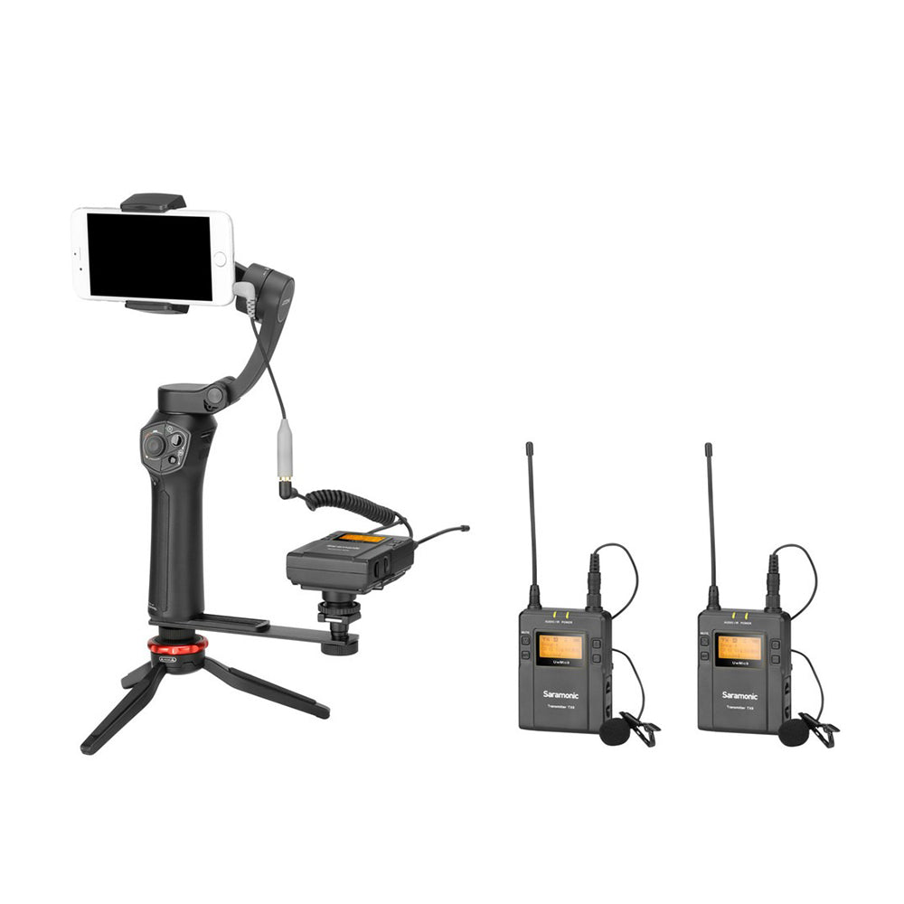 [CLEARANCE] Saramonic UWMIC9S TX9 + TX9 + RX9 Dual Transmitter and Single Receiver Camera Mount UHF Wireless Microphone System with USB Type-C Port, Noise Cancelling and Mono / Stereo Mode Switch for Videography and Broadcasting