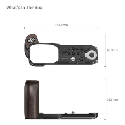 SmallRig Half Camera Cage & L-Shaped Mount Plate with Wooden Handle for Nikon ZR | 5905 / 5906