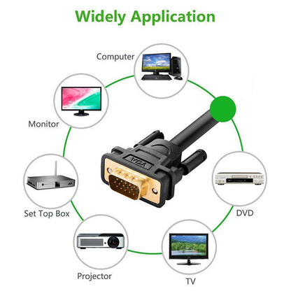 [CLEARANCE] UGREEN 1080P VGA Male to Male Gold-Plated Video Cable for LCD and LED Monitors with Mirror Mode (15M) | 11634