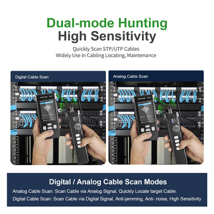 Noyafa NF-8506 Digital Network Cable Tester with Colored LCD Screen Display, LED Flash Light, IP Scanner, Cable Tracker, Continuity, & Length Measurement, PoE, Switch, & Ping Tester for TDR, RJ45, RJ11, CAT5, CAT6 Ethernet Cable