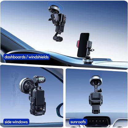 Ulanzi SK-23 One-Press Electric Suction Base Mount with 1/4" Screw + ARRI Locating Hole, 1kg Max Load Capacity Force, Auto-Adjusting Hold & Shake-Free Stability for Action Cameras, Smartphones, Photography, Vlogging & Travel | M085