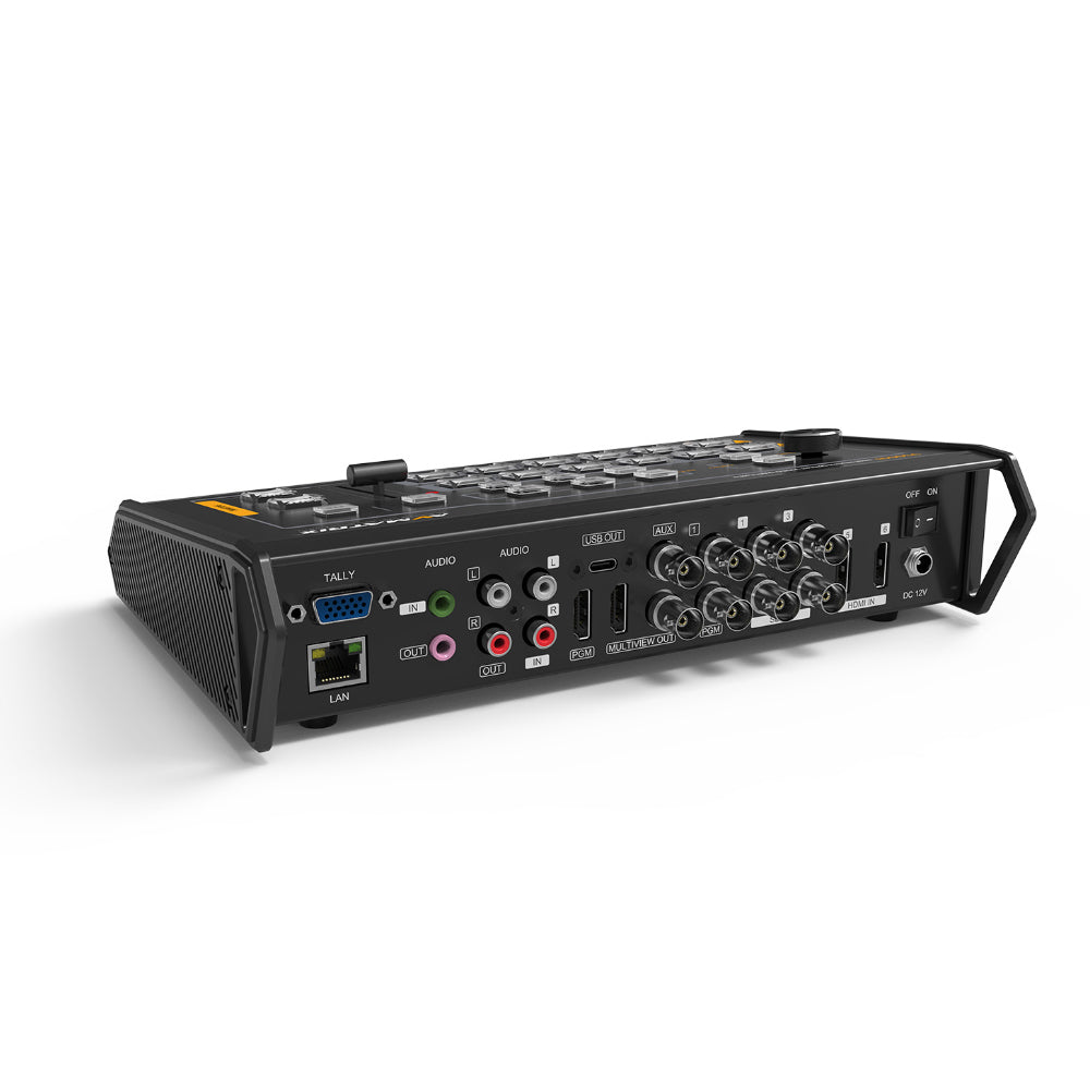 AVMATRIX VS0601U 6-Channel SDI / HDMI Multi-Format Streaming Switcher with Multi-Platform Live Stream via USB Type C, Multiview Monitor Outputs, Integrated Audio Mixer