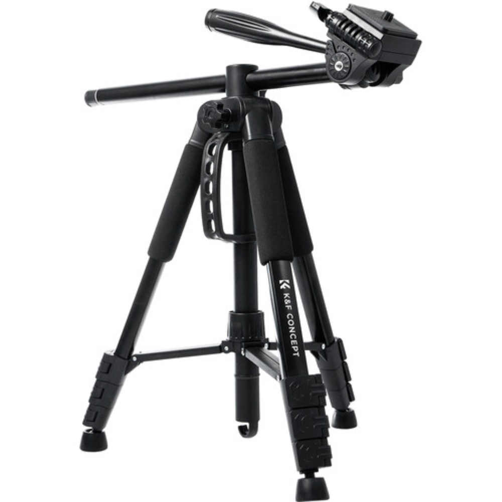 K&F Concept 3-Way Pan/Tilt Head Aluminum Tripod with Tablet/Smartphone Holder & Bluetooth Remote, 360° Ball Head