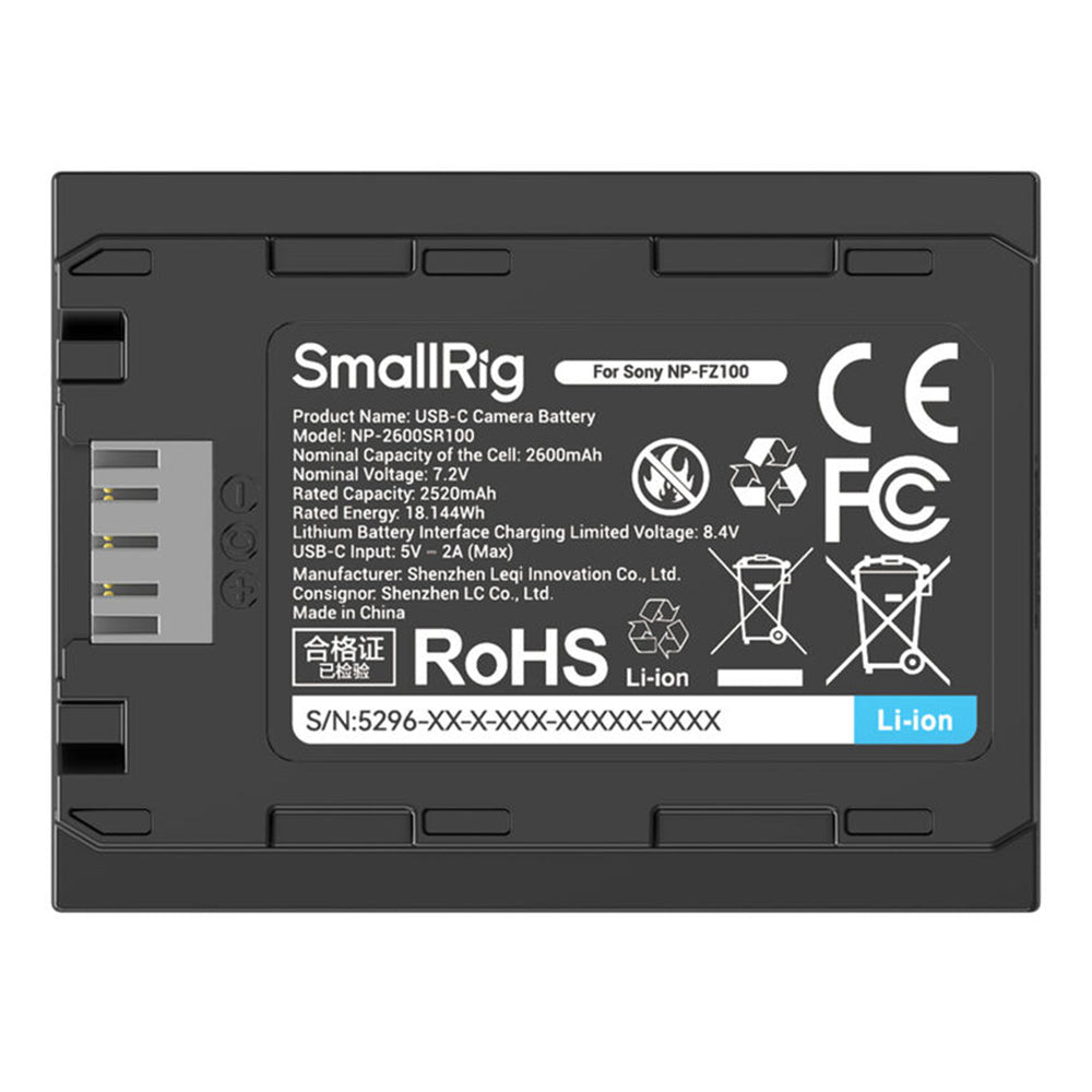 SmallRig NP-FZ100 USB-C Battery (2600mAh) | 5296