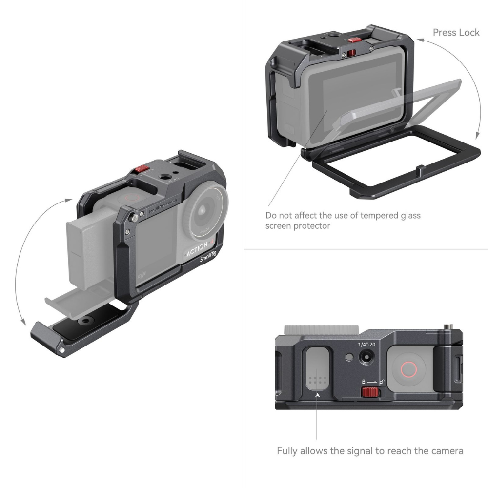 SmallRig Camera Cage for DJI Osmo Action 5 PRO 4 3
