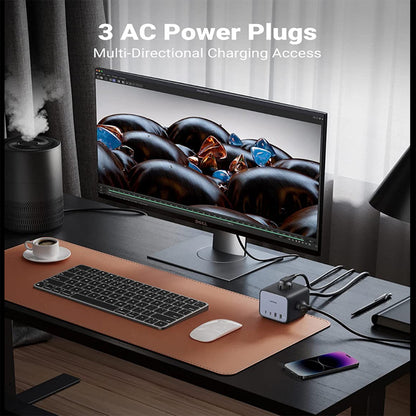 [CLEARANCE] UGREEN DigiNest Cube 65W USB C GaN Charging Station - 7-Port Desktop Charger with 6ft Extension Cord for iPhone Pro Max, iPad, MacBook, Huawei, Samsung Galaxy Plus Ultra, Google Pixel, Smartphone, Tablet, Laptop, etc. | 40861