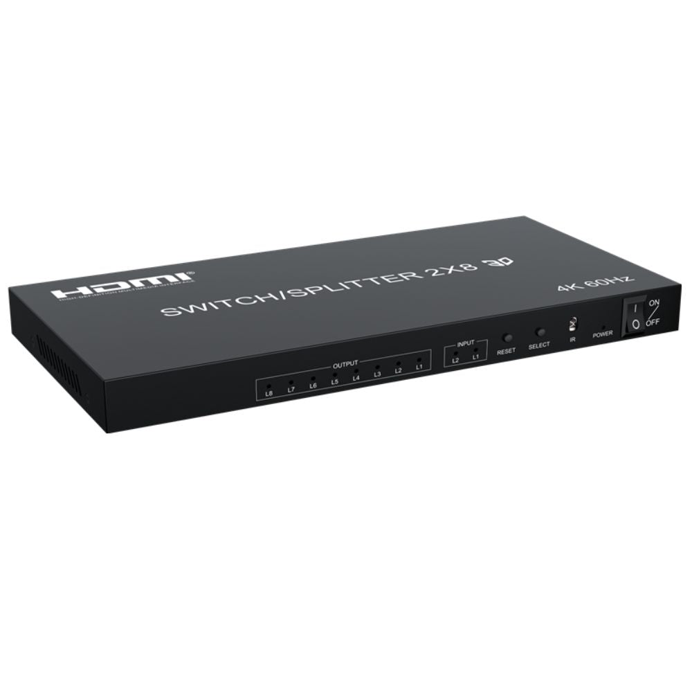 ArgoX 8-Out 2-In 4K HDMI Switcher/Splitter Multi-Screen Display Control Box with 3D Video Support for Televisions, Screen Displays, Monitors, Computers & Laptops