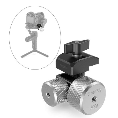 [CLEARANCE] SmallRig Quick Release QR Counterweight & Mounting Clamp Kit with 100g & 200g Counterweight, Adjustable Range, 1/4"-20 Threaded Holes for DJI Ronin-S/Ronin-SC and Zhiyun 3/Weebill 2S/Crane Gimbals BSS2465