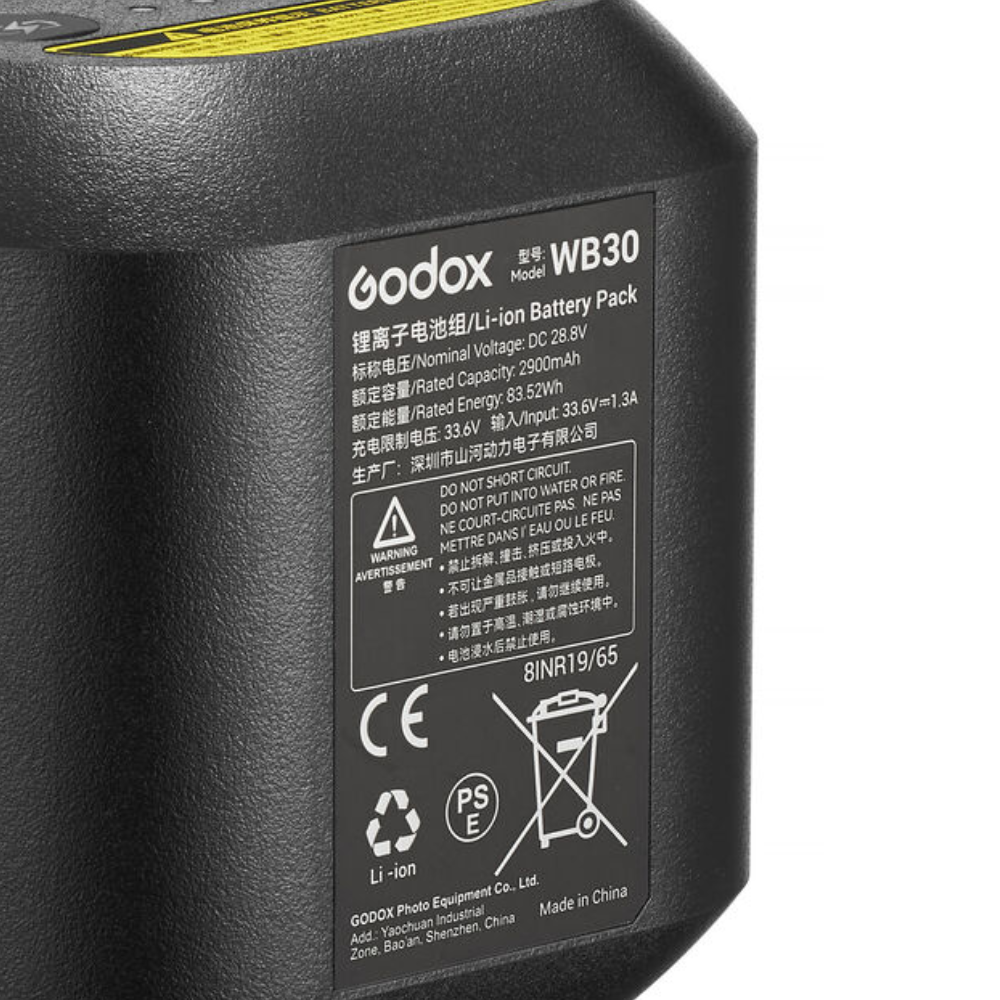 Godox WB30 Lithium-Ion 2900mAh Battery Pack for AD800Pro All-in-One Outdoor Flash with 300 Full-Power Flashes