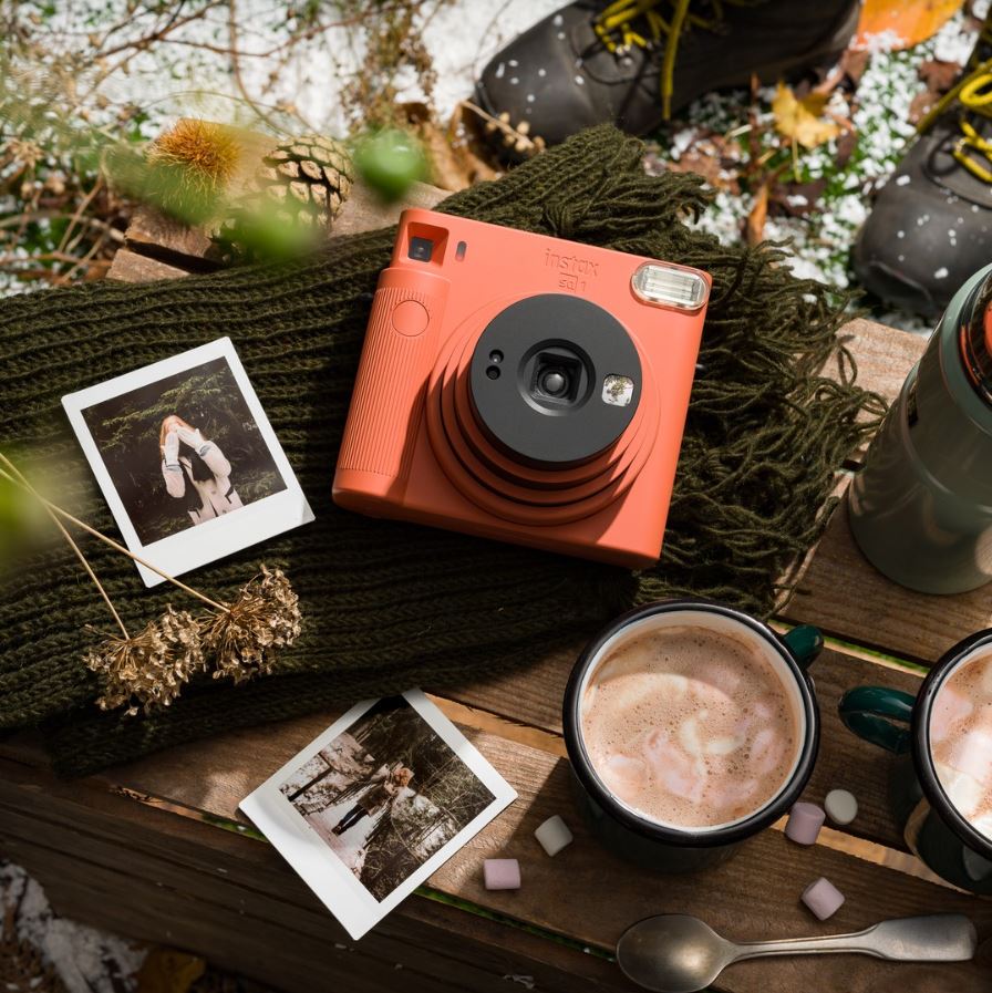 FUJIFILM Instax SQUARE SQ1 Instant Camera with Selfie Mode, Automatic Exposure, and Self Portrait Mirror for Instax Film Photography - Available in Chalk White, Glacier Blue, Terracotta Orange Color