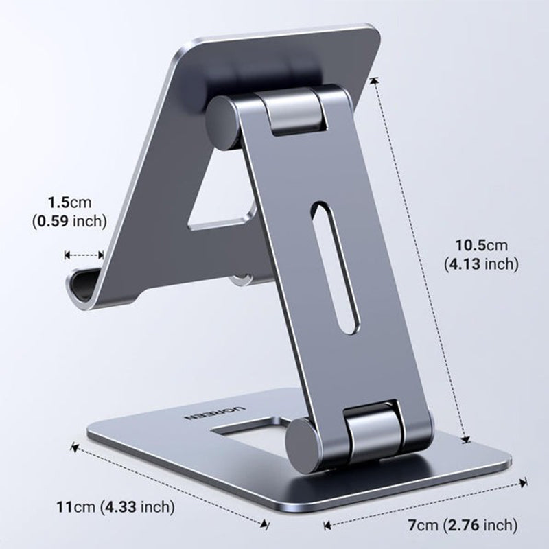 [CLEARANCE] UGREEN Desk Phone Holder Foldable Stand Type Mobile Phone Mount - Compatible with 4-9.7" Cellphone, Android & iOS Smartphone, Samsung Galaxy Plus Ultra, Tablet, iPhone Plus Pro Max, iPad Mini | Accessories