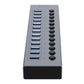 ORICO USB 3.0 5Gbps 13-Port Hub with Individual Switches & 60W Power Supply for PCs, Computer Desktops & Laptops (Windows, macOS, Linux) | USB Hub Extension Docking Station | ORICO-BT2U3
