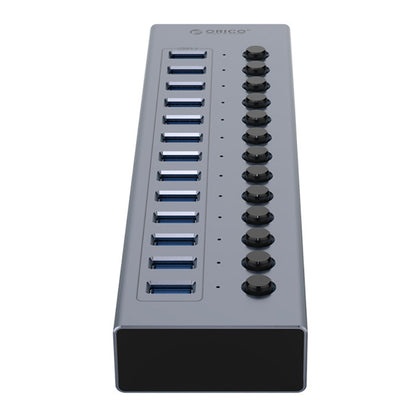ORICO USB 3.0 5Gbps 13-Port Hub with Individual Switches & 60W Power Supply for PCs, Computer Desktops & Laptops (Windows, macOS, Linux) | USB Hub Extension Docking Station | ORICO-BT2U3