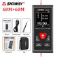 SNDWAY Dual Rechargeable Laser Distance Meter with Bidirectional 60M /120M Measuring Range, Laser Class Level II, LCD Display Screen, Magnetic Back and Multiple Measurement Function Options for Industrial and Home Improvements | SW-DR60