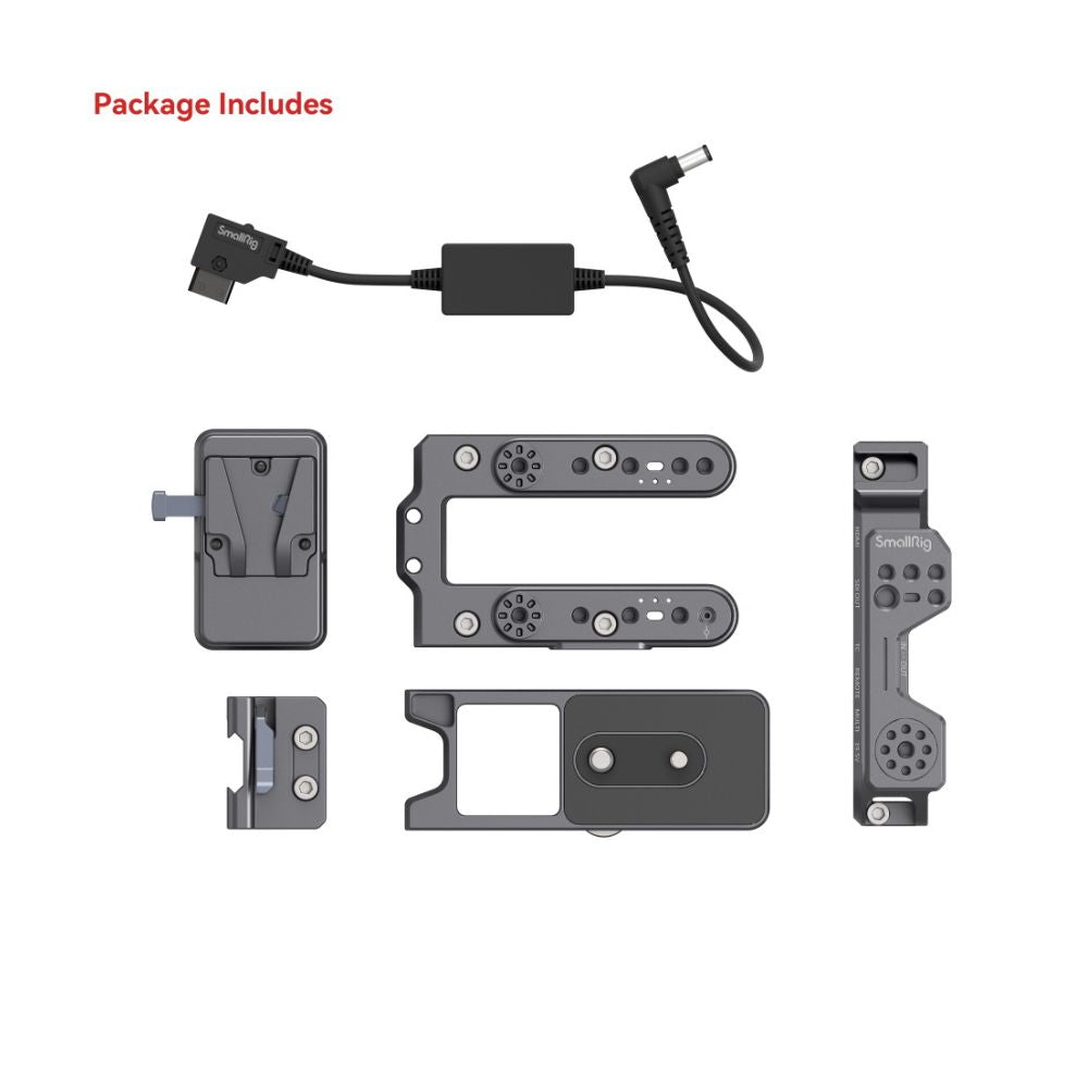 SmallRig Camera Cage Kit for Sony FX6 with V-Mount Battery Plate, VCT-14 Quick Release Base Plate, Cold Shoe Mounts, 1/4"-20 and 3/8"-16 Threaded Holes for Attachments and Accessories | 4124