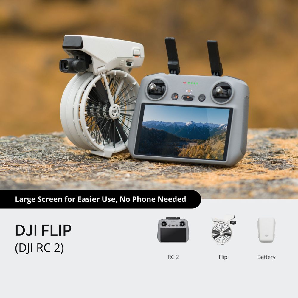 DJI Flip All-In-One Vlog Camera Drone with Foldable Full-Coverage Propeller Guard,  AI Subject Tracking, 4K/60fps HDR Video, 1/1.3-inch CMOS Sensor & 31-Min Flight Time