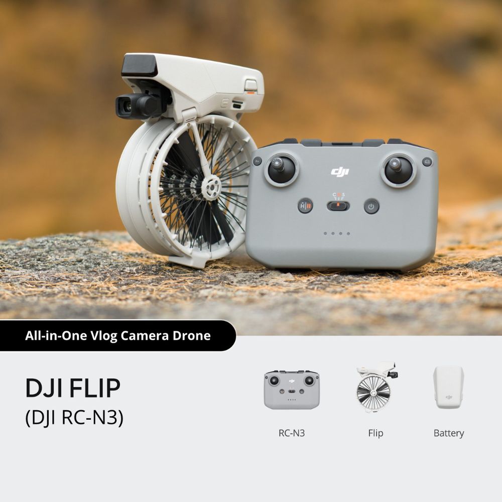 DJI Flip All-In-One Vlog Camera Drone with Foldable Full-Coverage Propeller Guard,  AI Subject Tracking, 4K/60fps HDR Video, 1/1.3-inch CMOS Sensor & 31-Min Flight Time