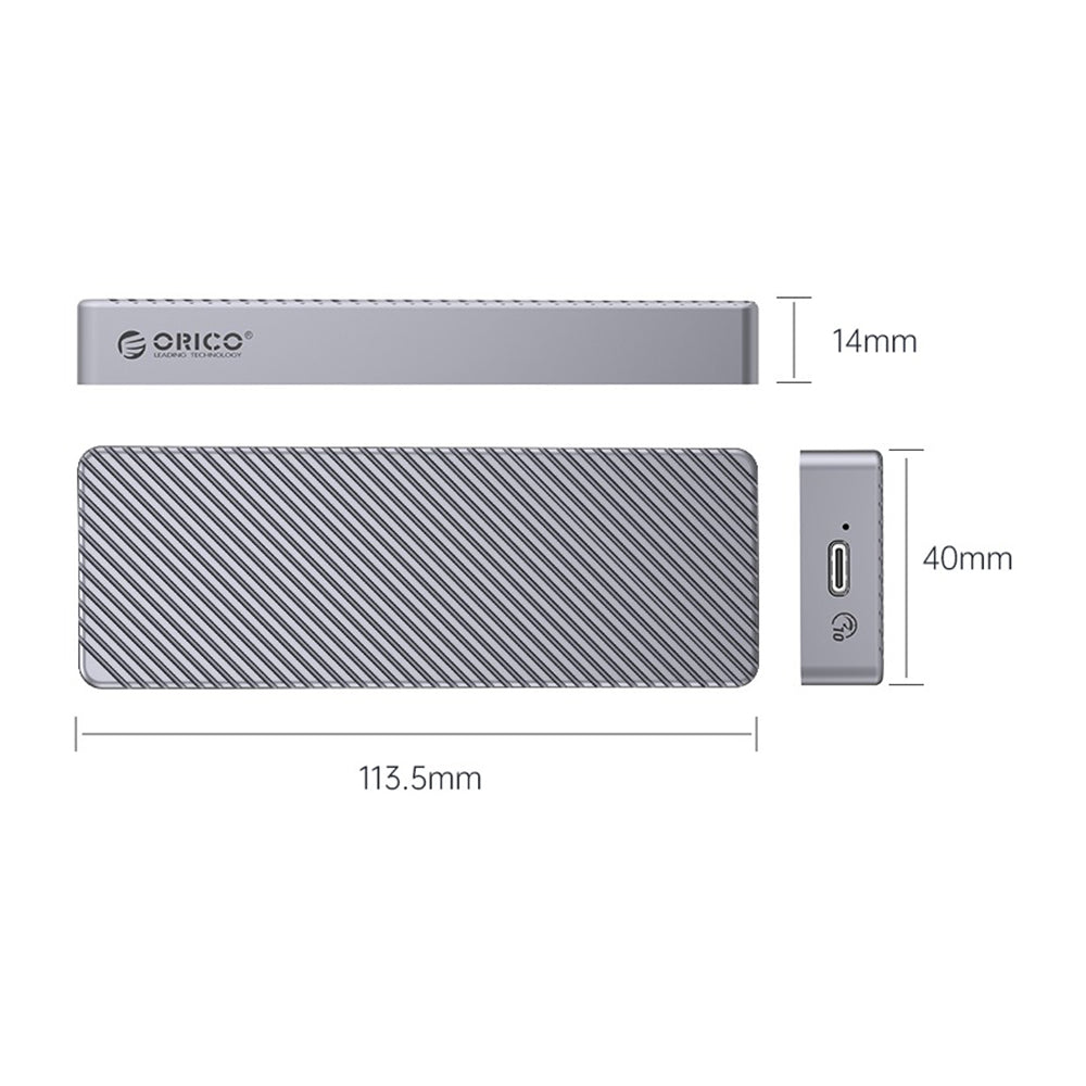 ORICO M.2 SATA / NVME SSD Solid State Drive Enclosure with USB3.2 Gen 2 x2, 20Gbps Transfer Rate, 4TB Max Capacity with PCIe 3.0, TRIM, UASP and SMART Function for Smartphone PC Desktop Laptop | M213C3-G4 | Gray, Rose Gold, Silver