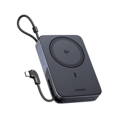 UGREEN MagFlow 10000mAh Qi2 15W Magnetic Wireless Power Bank 30W PD Built-In USB-C & Stand | PB568