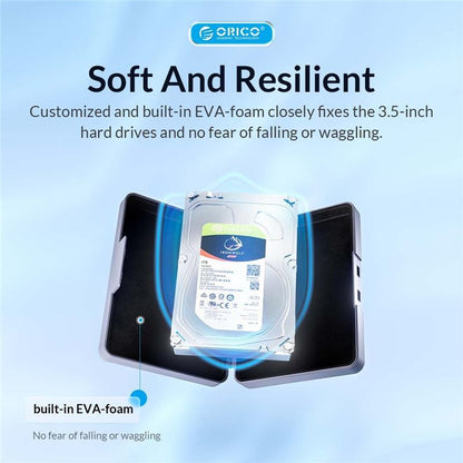 [CLEARANCE] ORICO 3.5" SATA HDD/SSD Hard Disk Drive Protective Storage Carrying Case for Electronic Accessories Organization | PHA35-GY