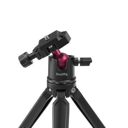 [CLEARANCE] SmallRig Mini Tabletop Tripod and Panoramic Ball Head with Knob and Arca-Type QR Quick Release Plate, 1/4"-20 Screws for Compact DSLR and Action Camera, Smartphones BUT2664