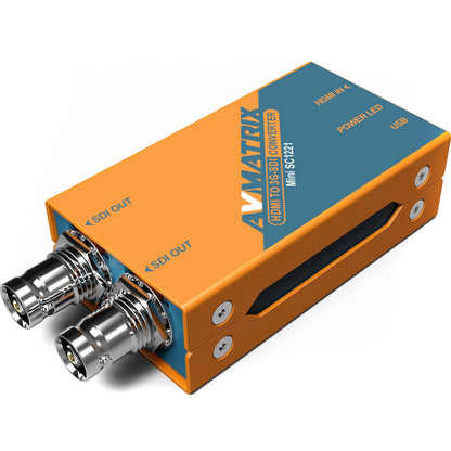 [CLEARANCE] AVMatrix Mini SC1112 3G-SDI to HDMI / Mini SC1221 HDMI to 3G-SDI Pocket-Size Broadcast Converter 1080p60 with AC Power Adapter, LED Power Indicator, Micro USB Port, and Mounting Bracket
