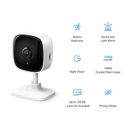 TP-Link Tapo C100 2MP Home Security Wi-Fi Camera 1080p Full-HD Surveillance Camera with Two-Way Audio, Night Vision, Motion Detection, Precise Alarm System CCTV TP LINK TPLINK