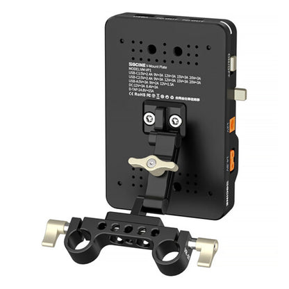 ZGCINE VM-VP1 KIT 1 | KIT 3 Series V-Mount Battery Plate with Adjustable Arm and 15mm LWS Rod Bracket, 20V, USB-C PD, USB-A QC, DC, D-Tap, BP Output, 1/4"-20 Mount Threads, LED Battery Status Indicator for Photography & Videography Devices