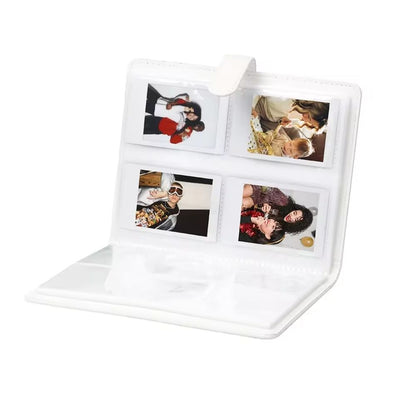 [CLEARANCE] Pikxi 128 Pockets Elegant Carved Lace Style Mini Film Photo Album with Slip On Latch Cover for Fujifilm Instax Mini Instant Camera - White