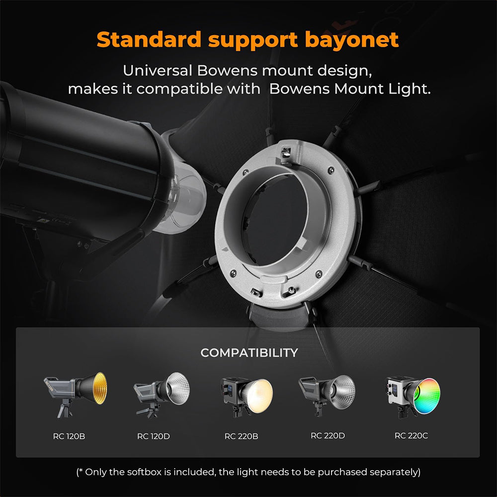 K&F Concept 65/90cm Quick Release Octagon Softbox, Bowens Mount, Dual Diffusers | OS2-65/OS2-90