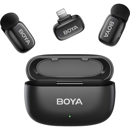 BOYA Mini 2 Wireless Lavalier Mic with Lightning / USB-C, AI Noise Cancel, 48kHz, 30H Battery