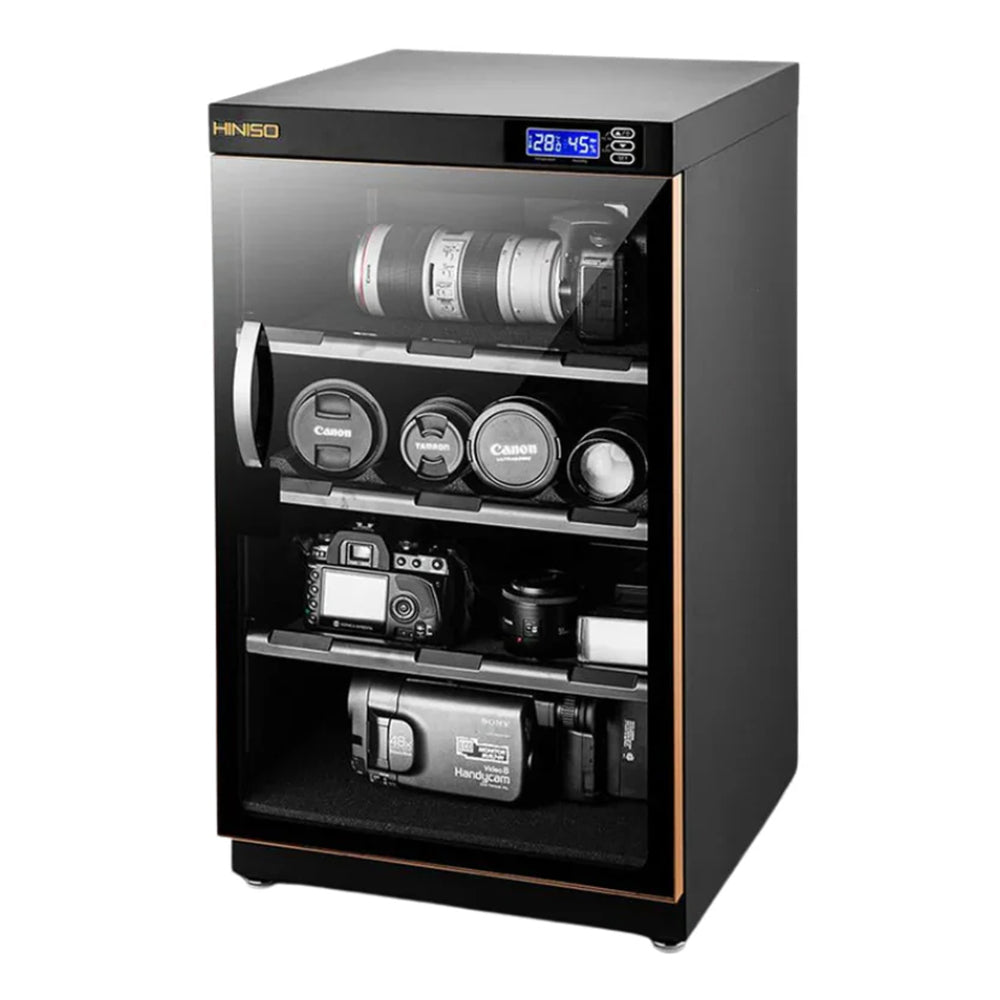 Hiniso DS-90S 90L LED Digital Dry Cabinet Camera Lens Auto Humidity Control Storage Box | Black