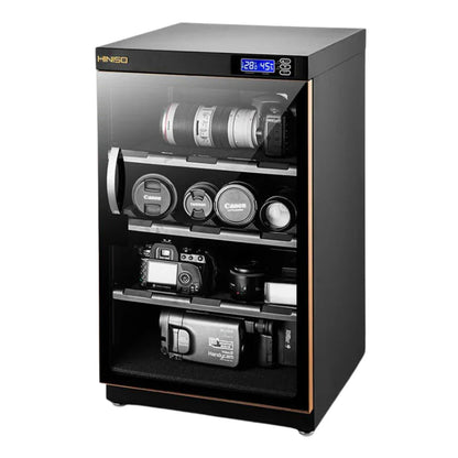 Hiniso DS-90S 90L LED Digital Dry Cabinet Camera Lens Auto Humidity Control Storage Box | Black