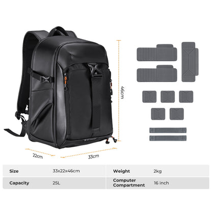 K&F Concept 25L Nature Wander Camera Backpack - Black