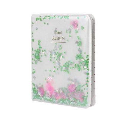 [CLEARANCE] Pikxi 64 Pockets Glitter Quicksand Instax Mini Film Photo Album for Fujifilm Instax Mini Instant Camera - Pink Quicksand