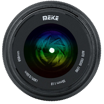 [CLEARANCE] Meike 55mm Pro f/1.8 STM Standard Portrait Prime Lens Full Frame Sony E Mount Auto / Manual Focus for Sony A Series Mirrorless Cameras