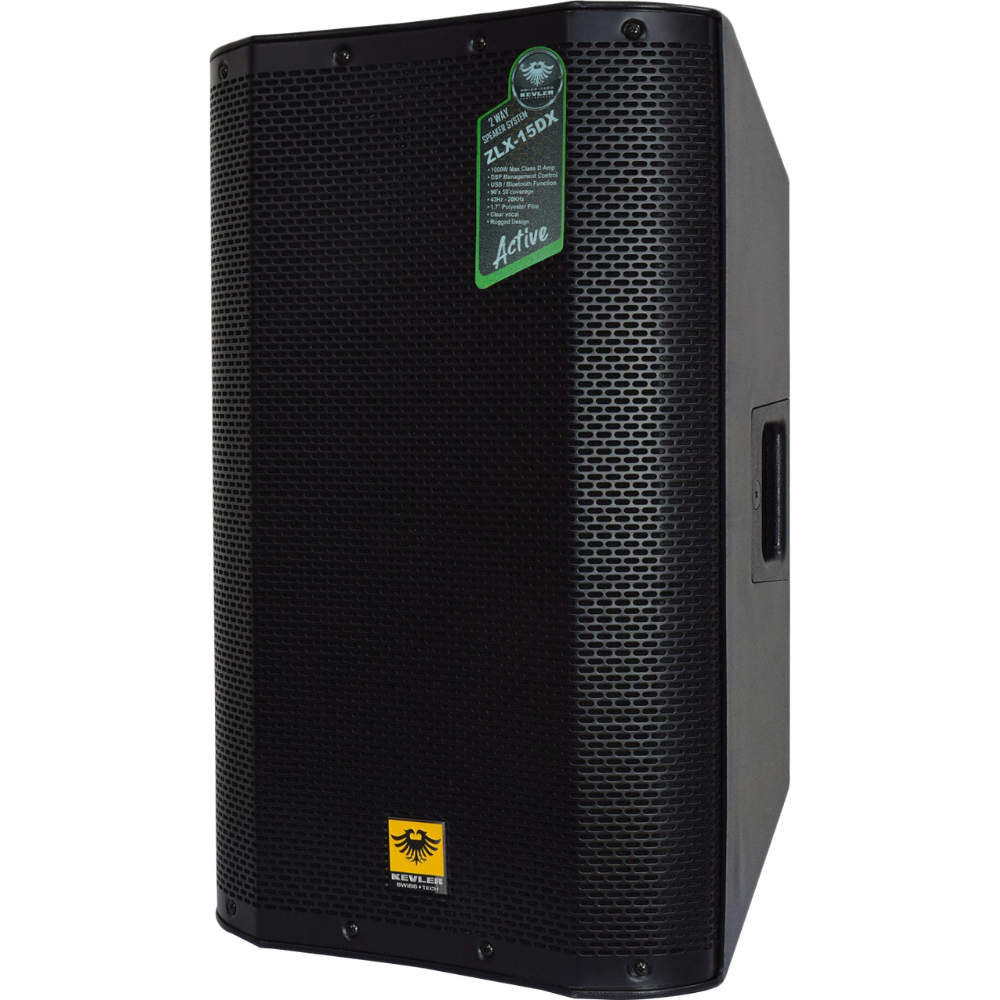 KEVLER ZLX-15DX (PAIR) 15" Active Powered PA  Speaker 1000W Class D Bluetooth USB DSP Full Range