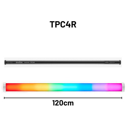 Godox Knowled TPC2R TPC4R LED RGBWW1 60/120 Cm Pixel Tube Light with Adjustable Light and Pixels, 2000K-10000K CCT Range, Built-in 42.9Wh Battery, Weatherproof, 17 FX Modes, DMX512/2.4G Wireless App Control and 4 Dimming Curves For Photography