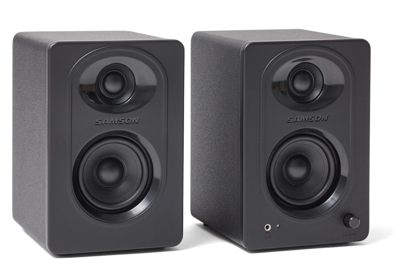 [CLEARANCE] Samson MediaOne M30 Powered Studio Monitors  Speakers 10W Power with Bass Boost Switch and 1/8" Sub and Headphone Outputs