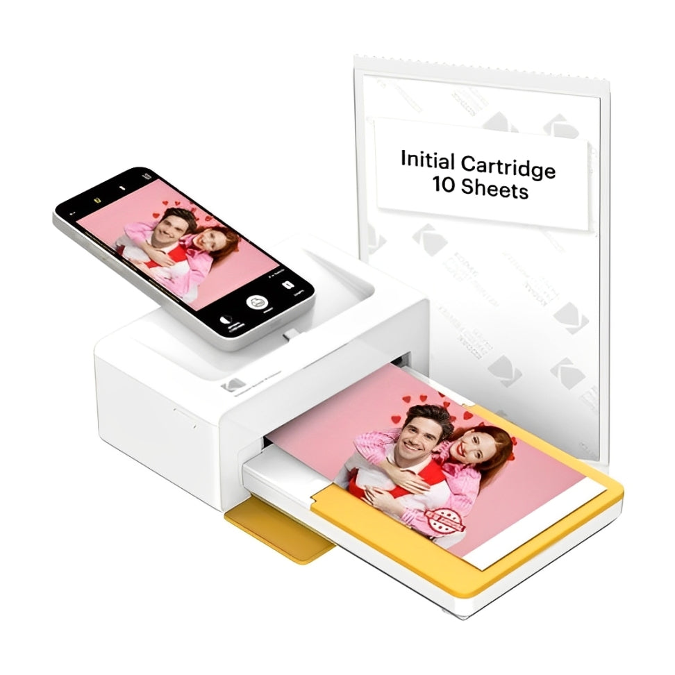 KODAK Dock Plus USB Type-C / Lightning Port Dock + Bluetooth Instant Photo Printer and Accessories Kit Bundle w/ 4" x 6" Prints, 10 + 80 Sheets, 4PASS Print Technology, Bordered / Borderless Printing & Mobile Smartphone App Support | PD460