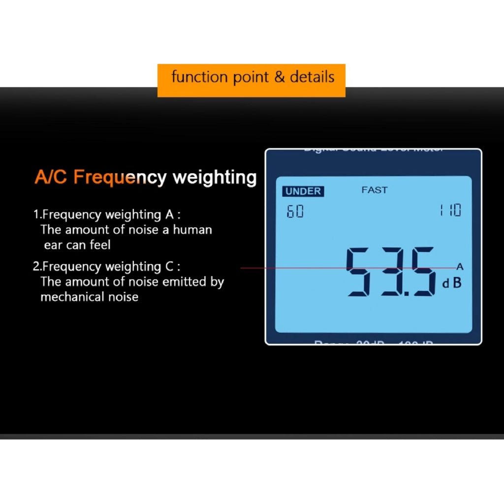 Benetech GM1358 30-130dB Digital Sound Level Meter Noise Tester