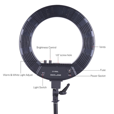 Pxel RL-18 RL18 LED Lamp Bi-Color Ring Light 18 inches 3200K-5500K Photography Studio Beauty Vlog Lighting Makeup, Livestream with Stand