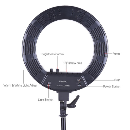 Pxel RL-18 RL18 LED Lamp Bi-Color Ring Light 18 inches 3200K-5500K Photography Studio Beauty Vlog Lighting Makeup, Livestream with Stand
