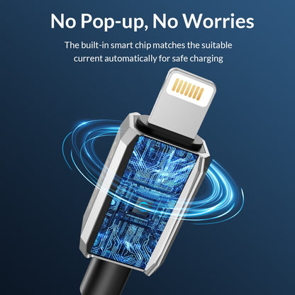 [CLEARANCE] ORICO GQZ12 (1.5m / 2m) USB-A to Lightning Fast Charging Data Cable 5V/2.4A PD 12W, 480Mbps Transmission Rate, Nylon-Braided Zinc Alloy  for iPhone, iPad, Air Pods